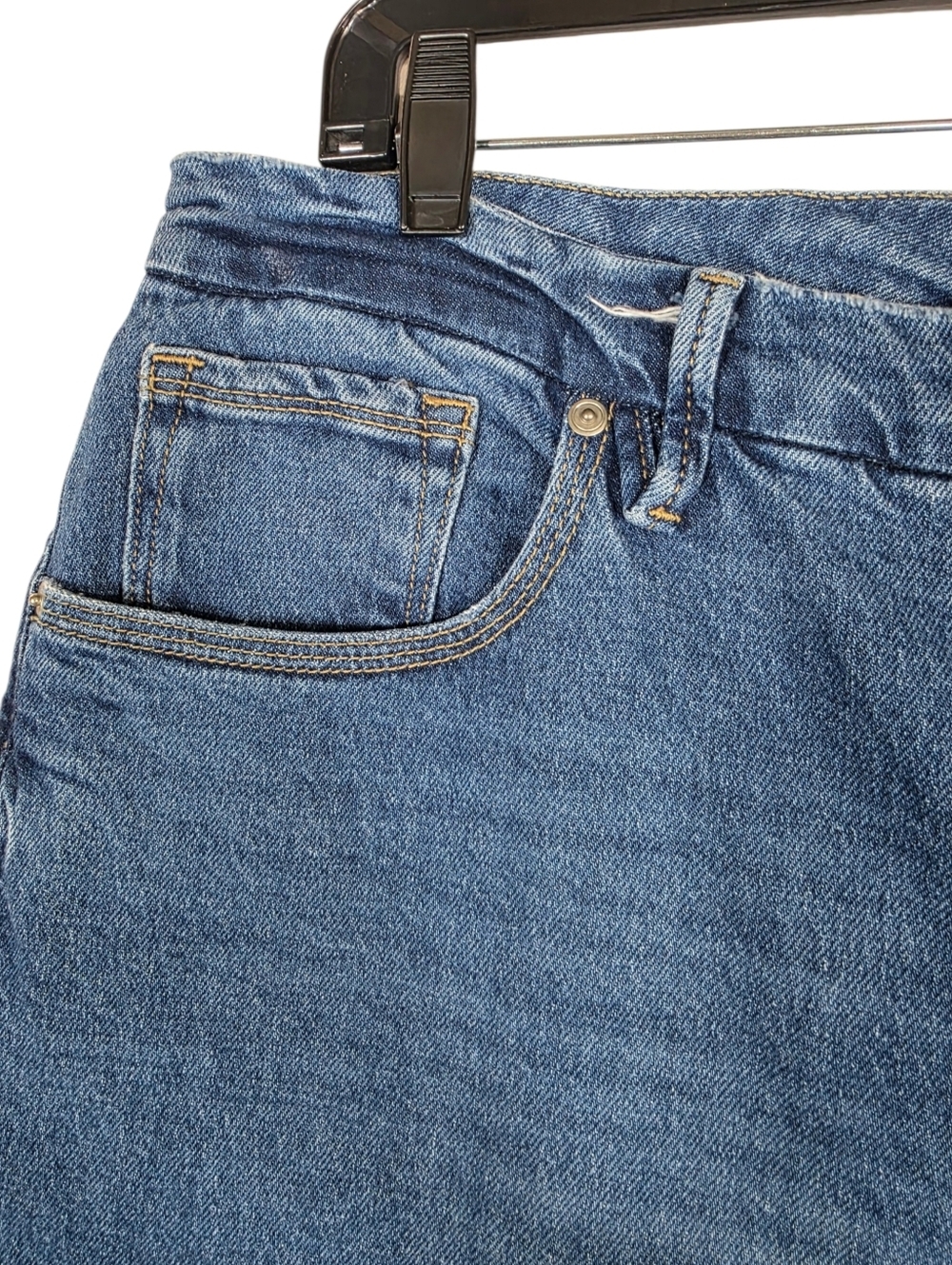Good American Straight-Leg high rise midwashed indigo Jeans - Picture 4 of 15